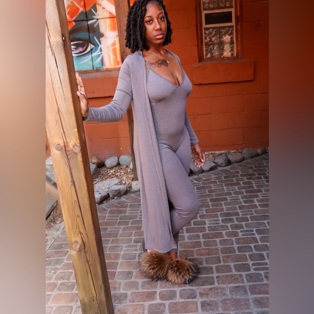 2pc body suit w/cardigan sweater